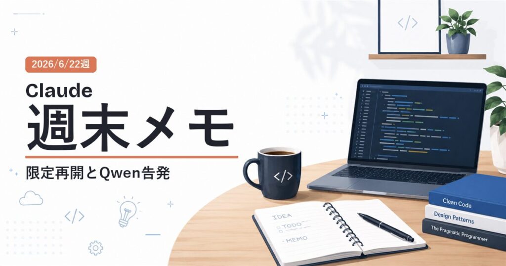 Claude週末メモ 2026/6/22週 限定再開とQwen告発