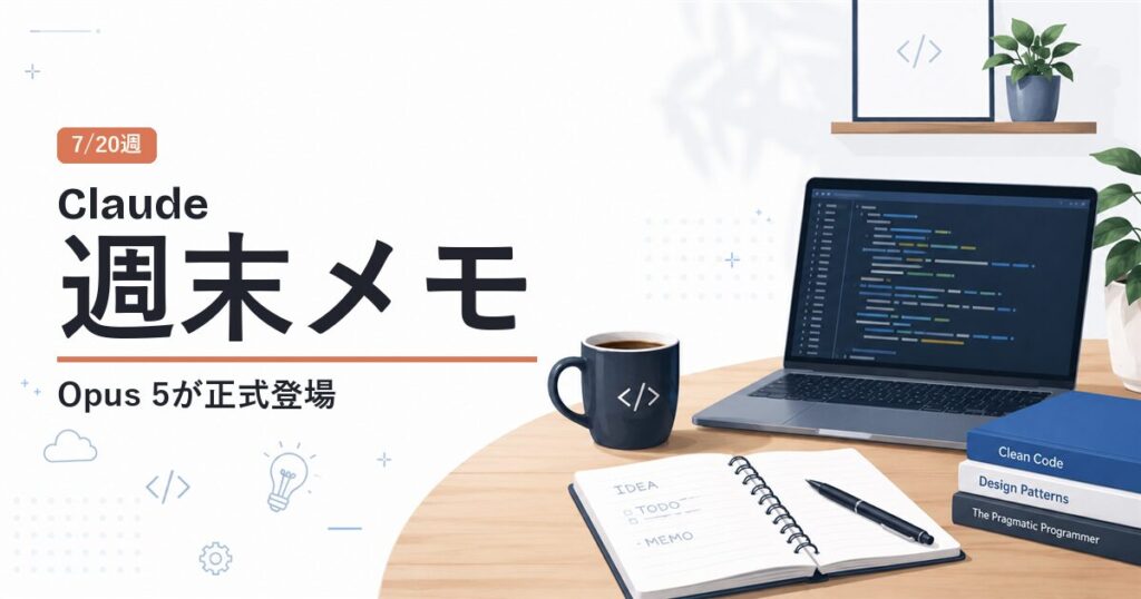 Claude週末メモ 7/20週 Opus 5が正式登場