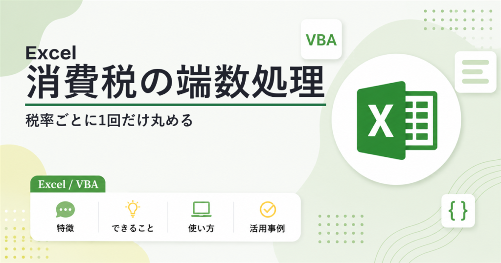 エクセルで消費税の端数処理 税率ごとに1回だけ丸める